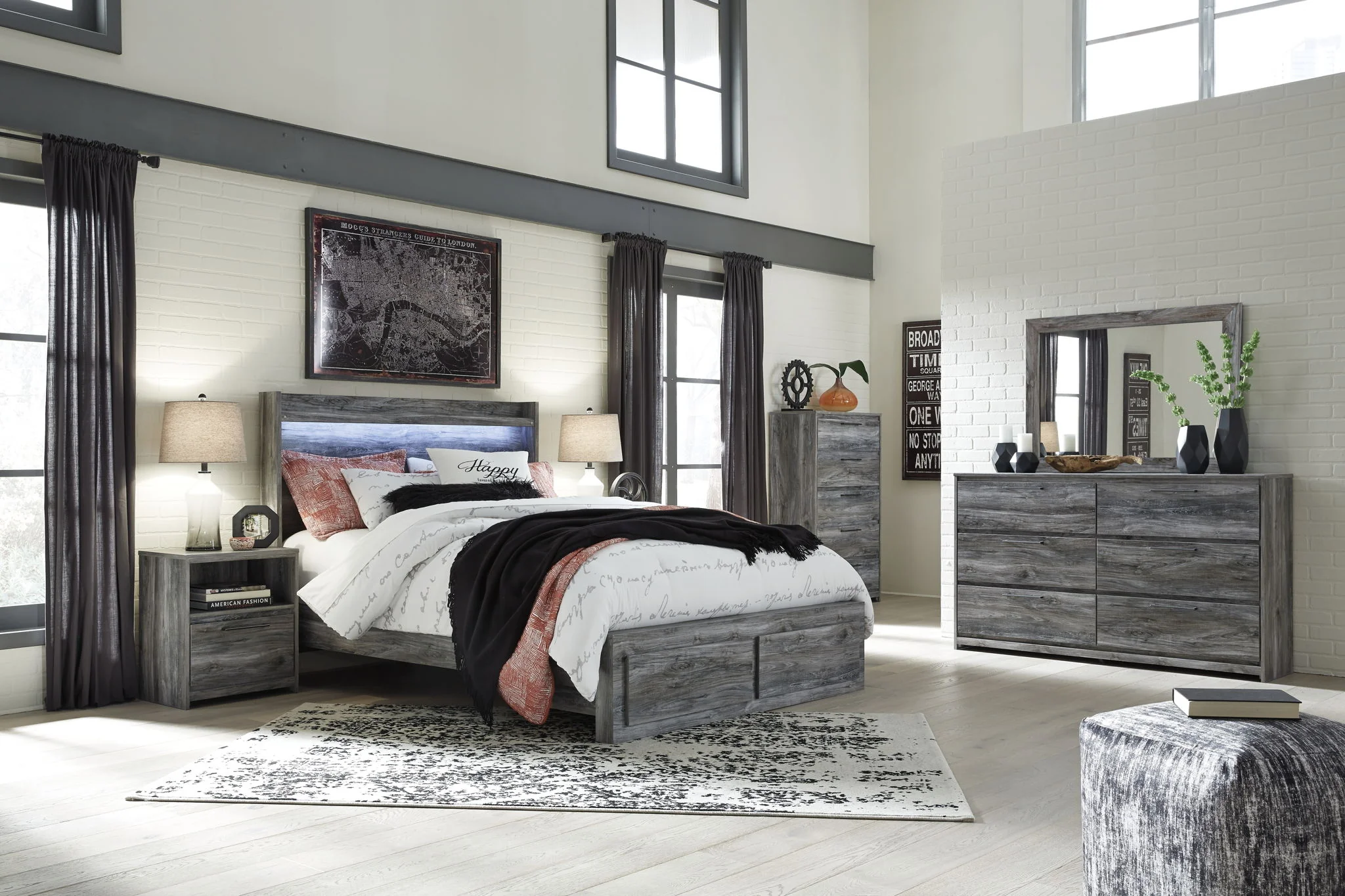 Baystorm - Panel Bedroom Set - Gray - Image 4