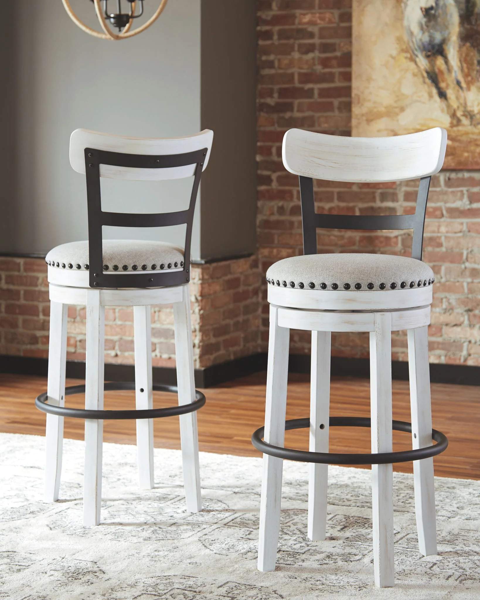 Valebeck - Tall Upholstered Swivel Barstool - Image 6